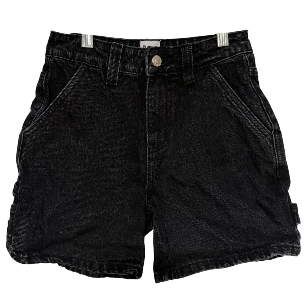 PRINCESS POLLY Black Denim High Waisted Mom Shorts Size 0 Punk Rock Emo